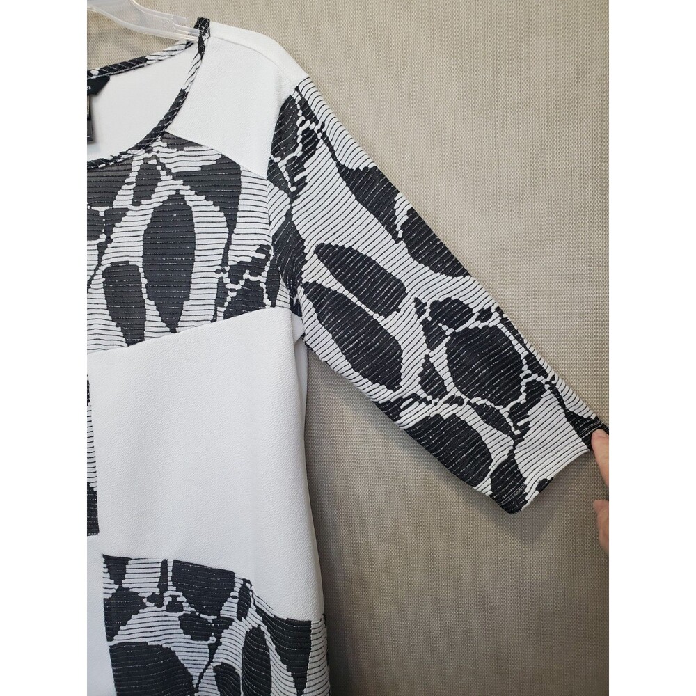 Ali Miles White Textured Patchwork Asymmetric Hem… - image 2